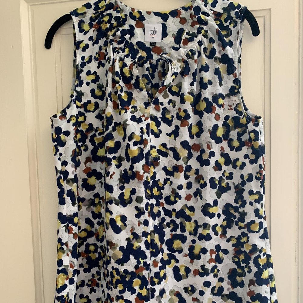 cabi watercolor cheetah tank blouse